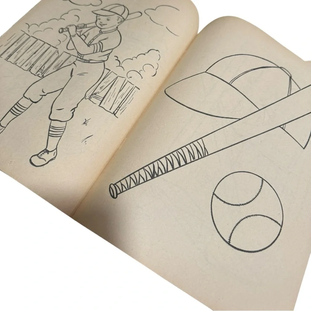 Vintage Littler League Coloring Book – Samuel Lowe Co. – 1950s Baseball